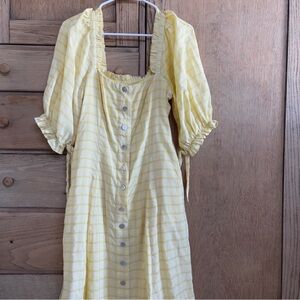 Anthropologie butter yellow capulet haddies dress